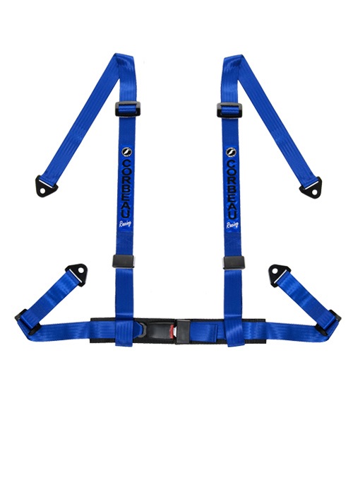 Corbeau 4-Point Bolt In 2" Harness Belts - Blue