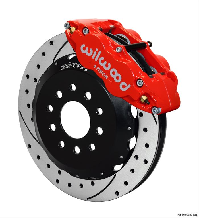 98-02 LS1 Fbody Wilwood 13.06" Superlite 6R Big Brake Front Brake Kit (Hat) w/Drilled & Slotted Rotors (Red)