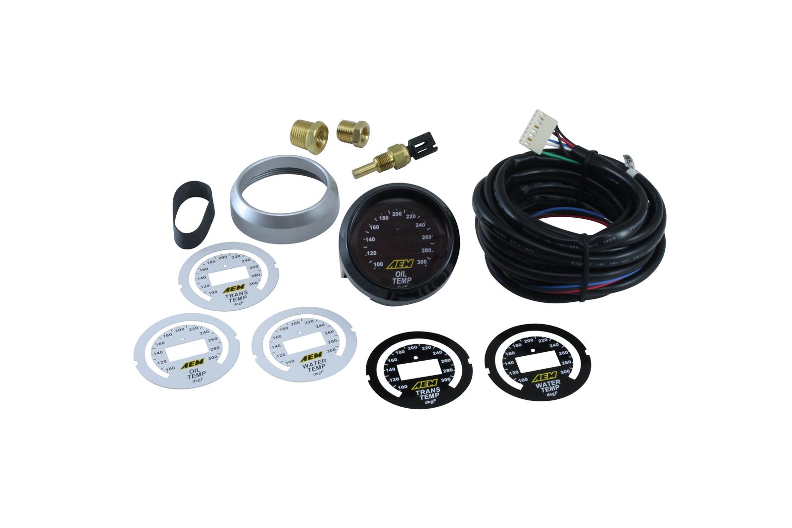 AEM Oil, Water, Transmission Temperature Display Gauge