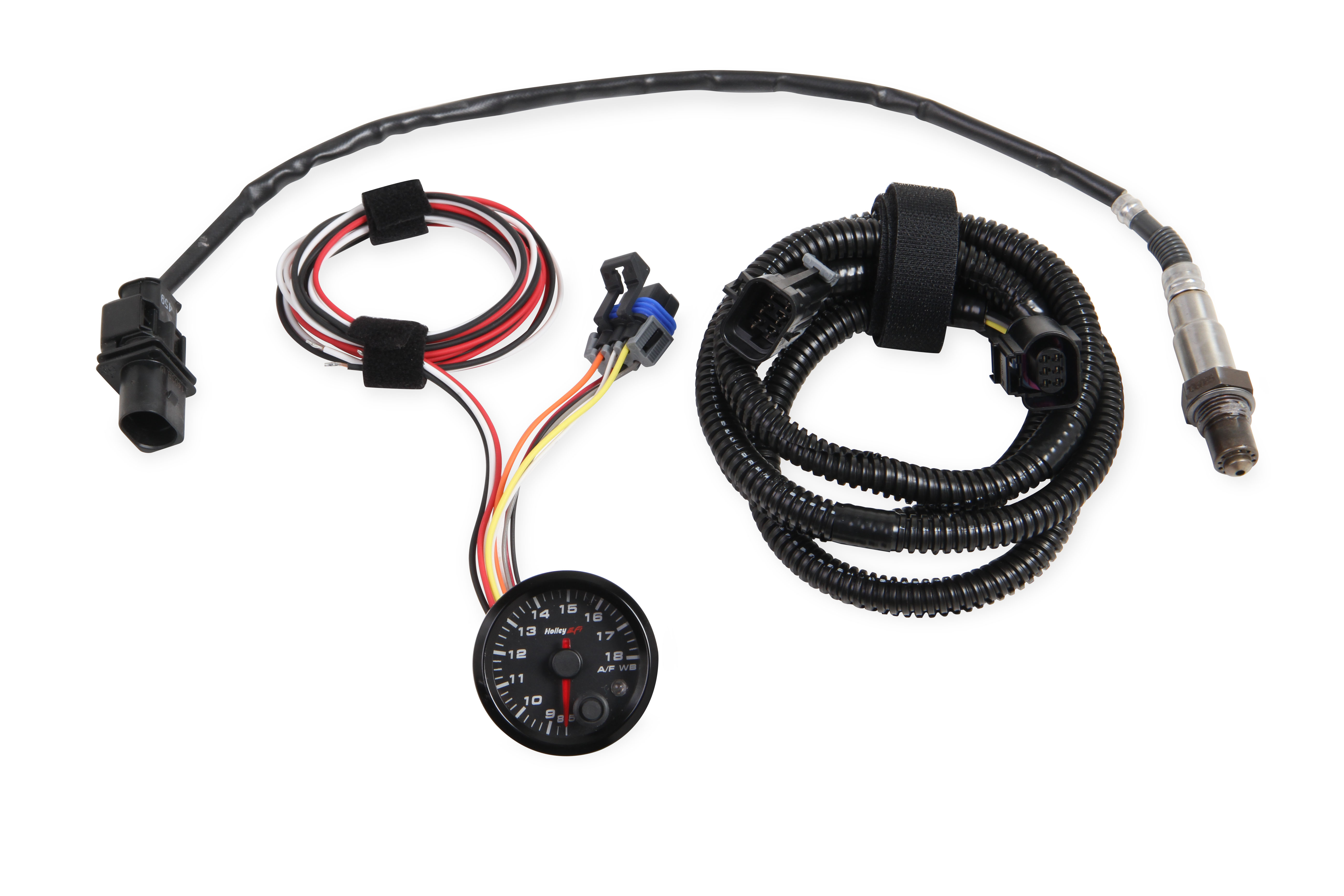 Holley EFI Standalone Air/Fuel Wideband 02 Guage Kit - 2-1/16" Wideband A/F Guage, 8.5-18, Black Face