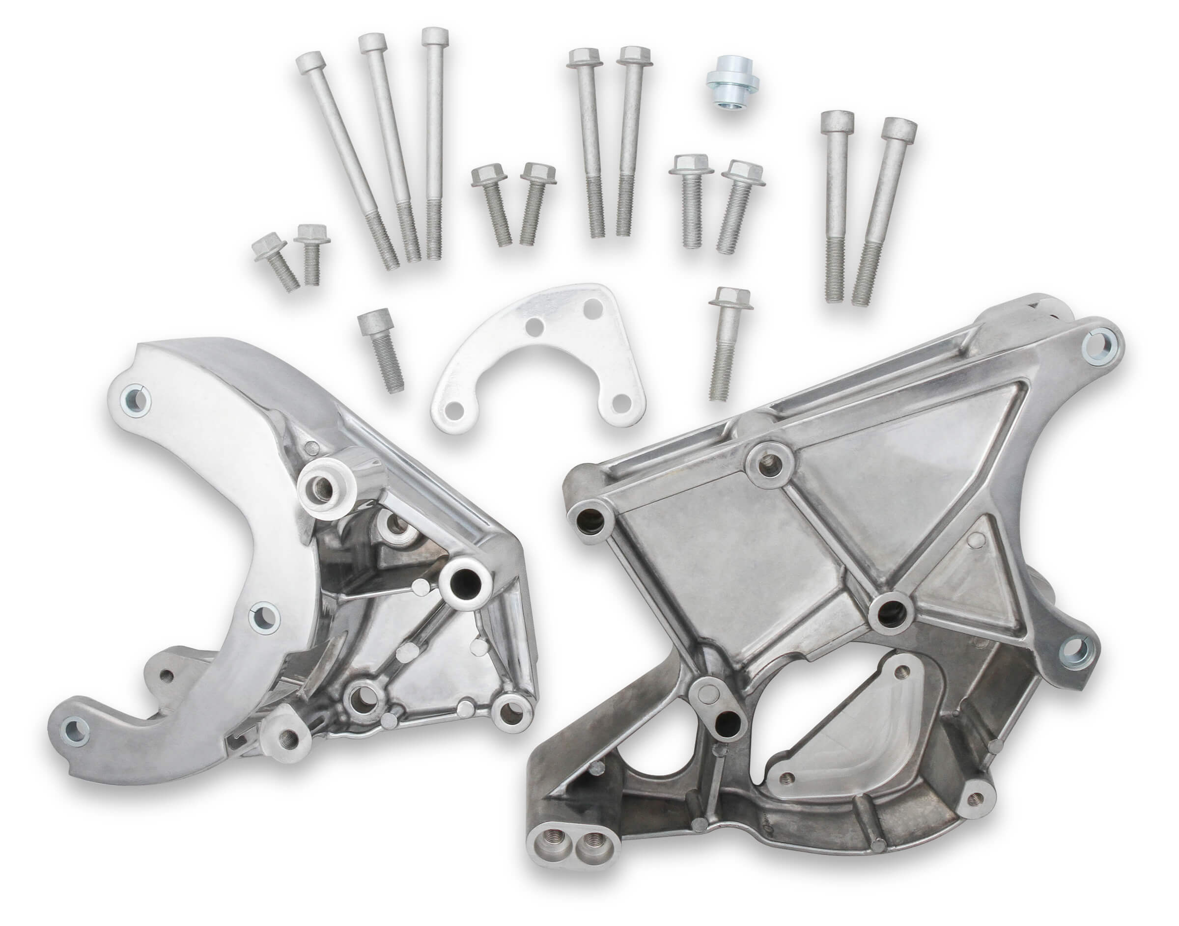 Holley LS Series Accessory Drive Brackets - A/C, P/S, & ALT Brackets (Polished)