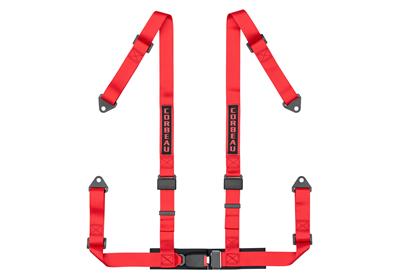 Corbeau 4-Point Bolt In 2" Harness Belts - Red