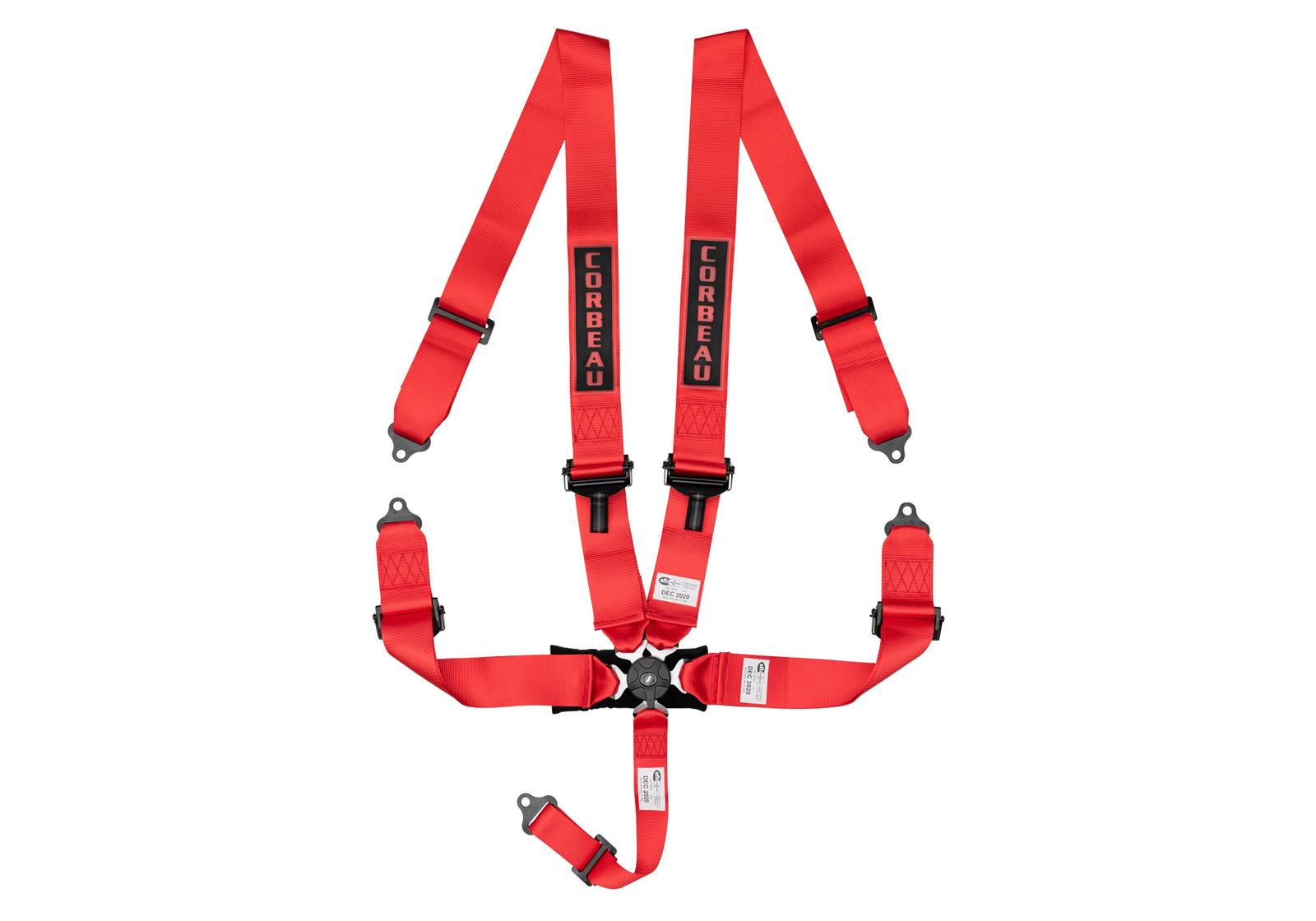 Corbeau 5-Point Camlock 3" Harness Belts - Red