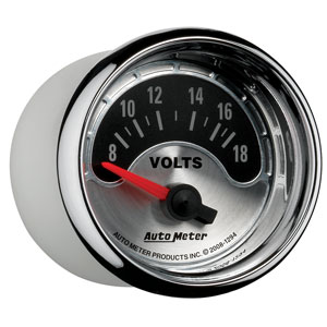 Auto Meter American Muscle Series 2 1/16" Short Sweep Voltmeter Gauge - 8-18 Volts